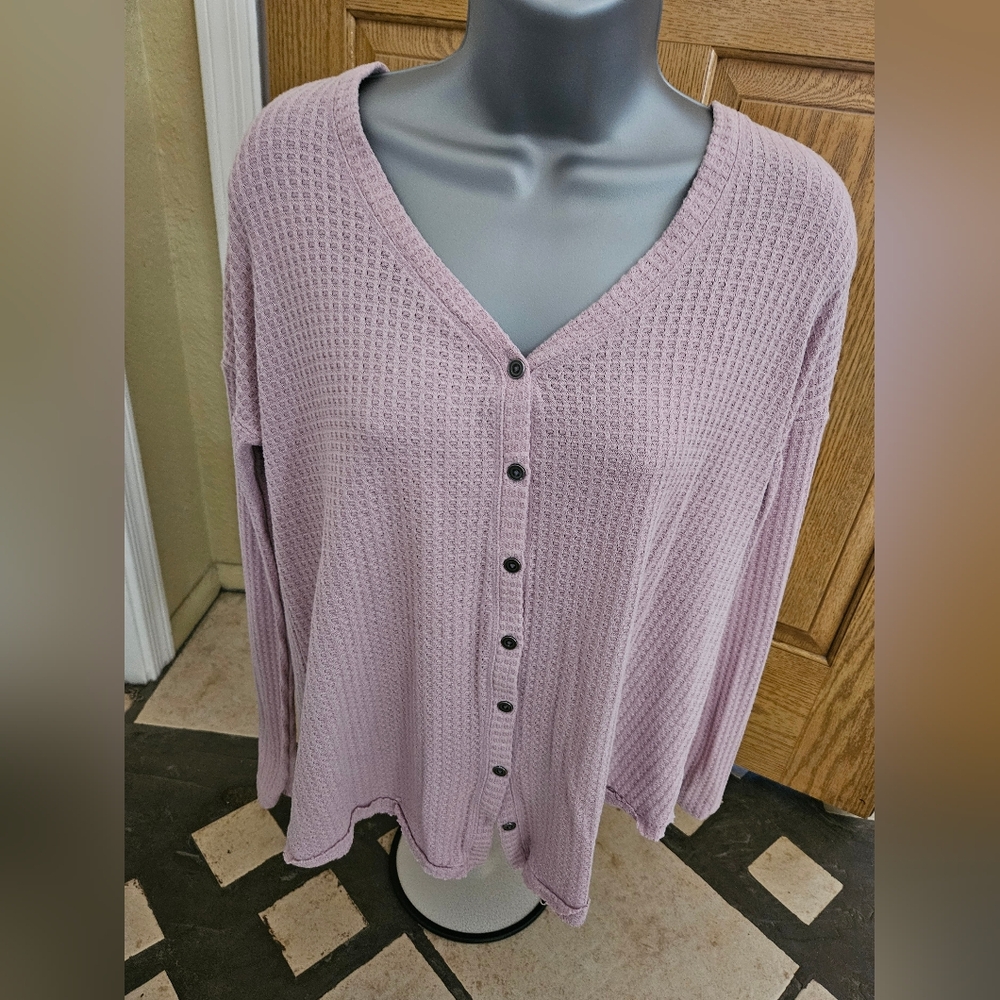 Womens Pink Longsleeve Blouse